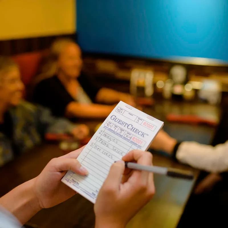 Guest Check 3.5X6.75 IN Paper Green Single 100 Count/Pack 50 Count/Case