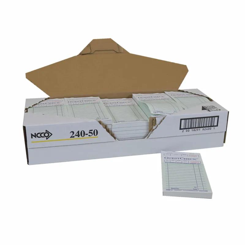Guest Check 3.5X6.75 IN Paper Green Single 100 Count/Pack 50 Count/Case