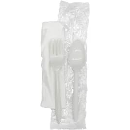 Victoria Bay 3PC Cutlery Kit White Medium Weight With Napkin,Fork,Spoon 500/Case
