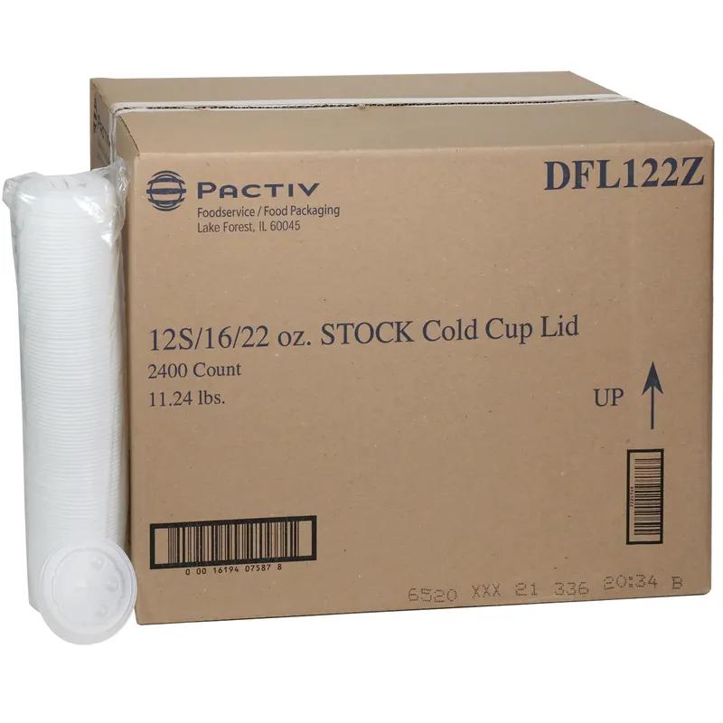 Lid Flat 3.625X0.25 IN HIPS OPS Translucent For 12-22 OZ Cold Cup With Hole 2400/Case