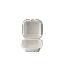 Take-Out Container Hinged 6X6X3 IN Polystyrene Foam White Square 500/Case