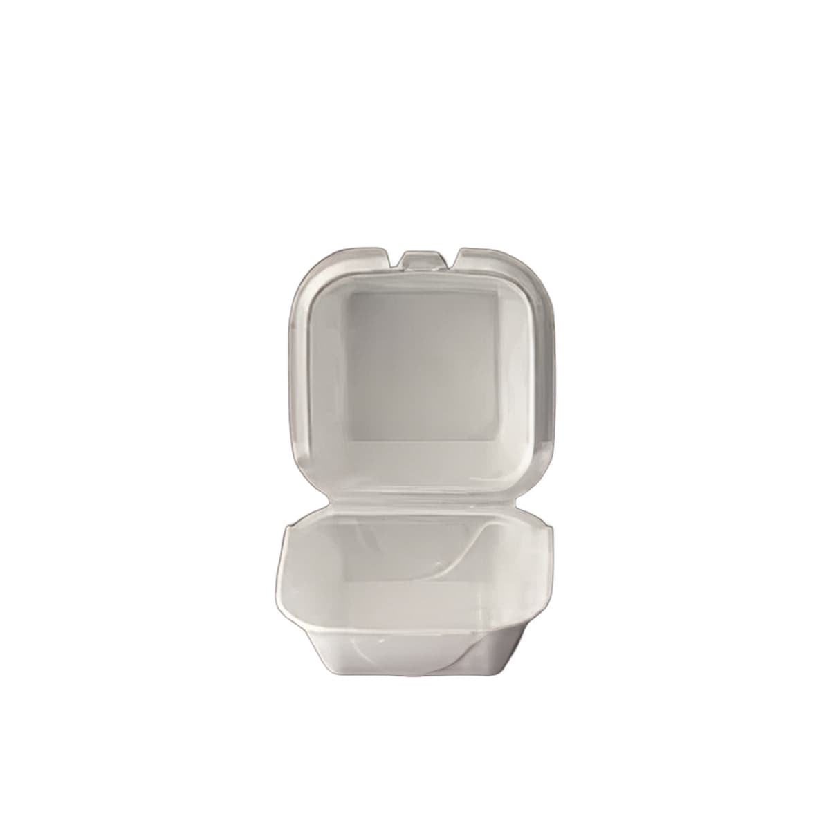 Take-Out Container Hinged 6X6X3 IN Polystyrene Foam White Square 500/Case