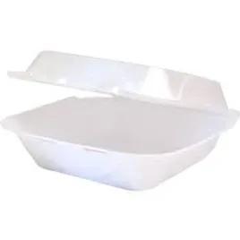 Take-Out Container Hinged 8.1X8.2X3 IN Polystyrene Foam White 200/Case