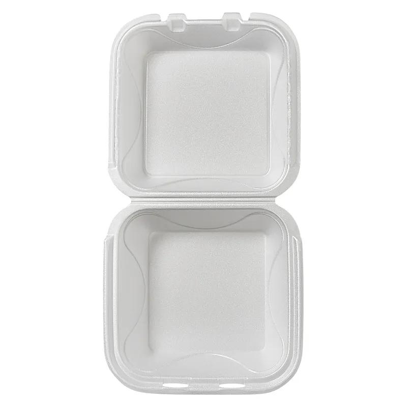Take-Out Container Hinged 8.1X8.2X3 IN Polystyrene Foam White 200/Case