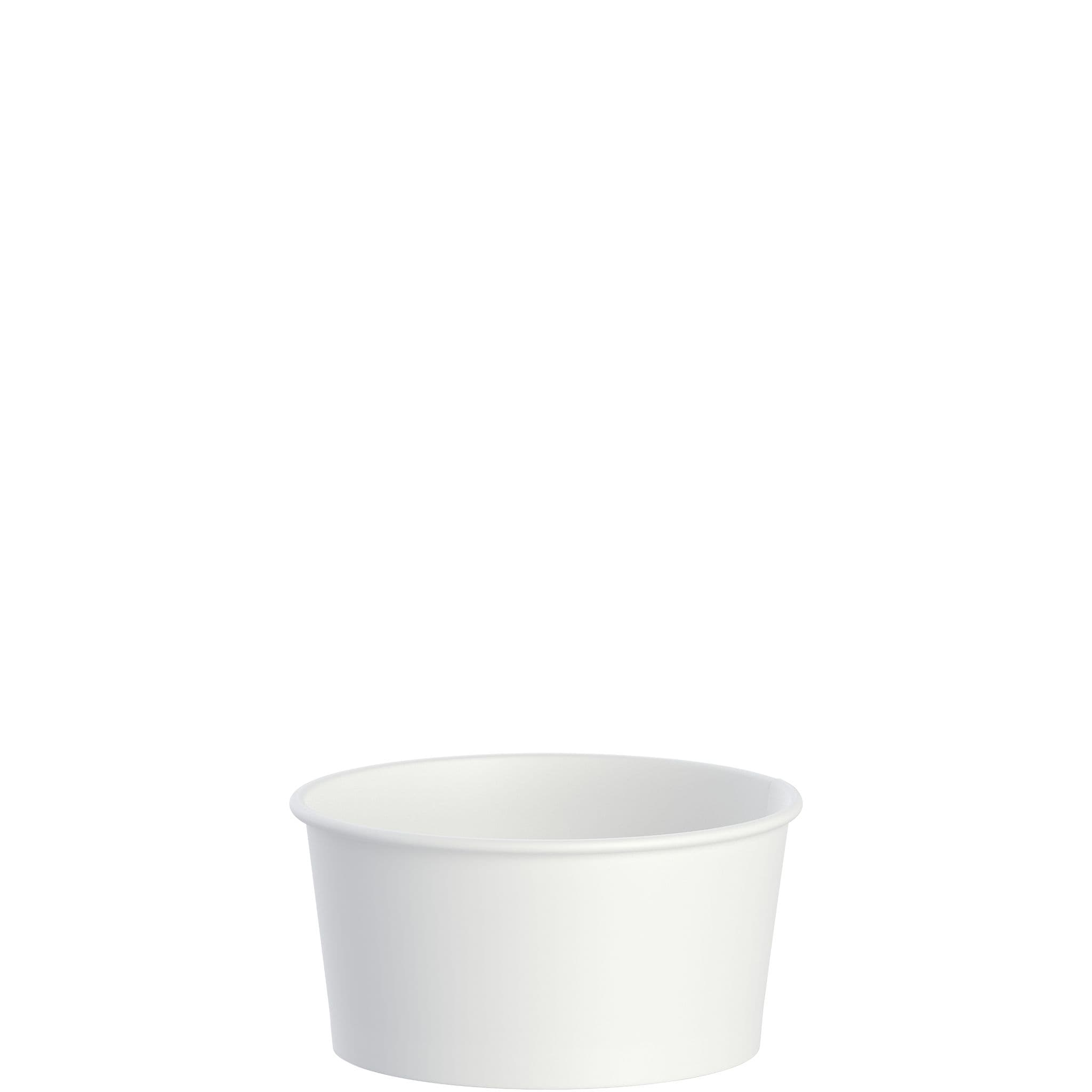 Solo® Food Container Base 6 OZ Double Sided Poly Paper (DSP) White Squat 50 Count/Pack 20 Packs/Case 1000 Count/Case