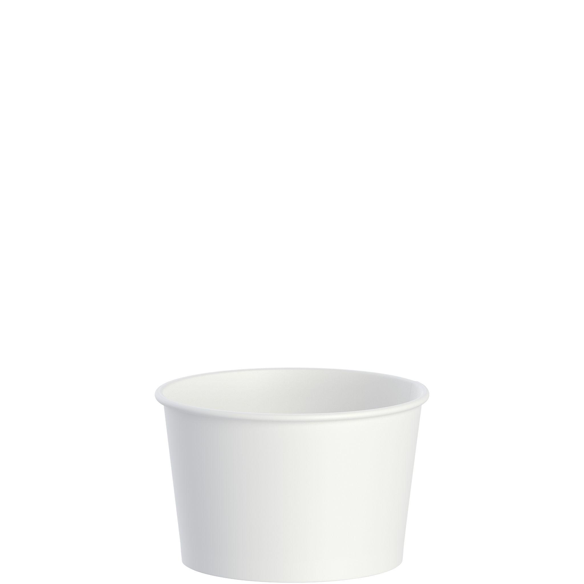 Solo® Food Container Base 8 OZ Double Sided Poly Paper (DSP) White Round Squat Freezer Safe 50 Count/Pack 20 Packs/Case