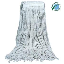 Mop Head #24 17 OZ White Cotton 4PLY Cut End Narrow Headband 12/Case