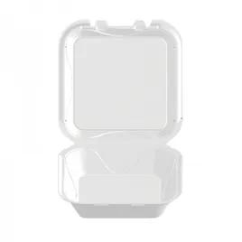 Take-Out Container Hinged 9X9X3.1 IN Polystyrene Foam White Square 200/Case