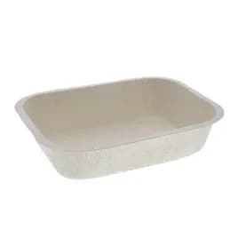 Pressware® Classic Stoneware Take-Out Tray Base 6X7.875X1.75 IN Paperboard White Brown Rectangle 500/Case