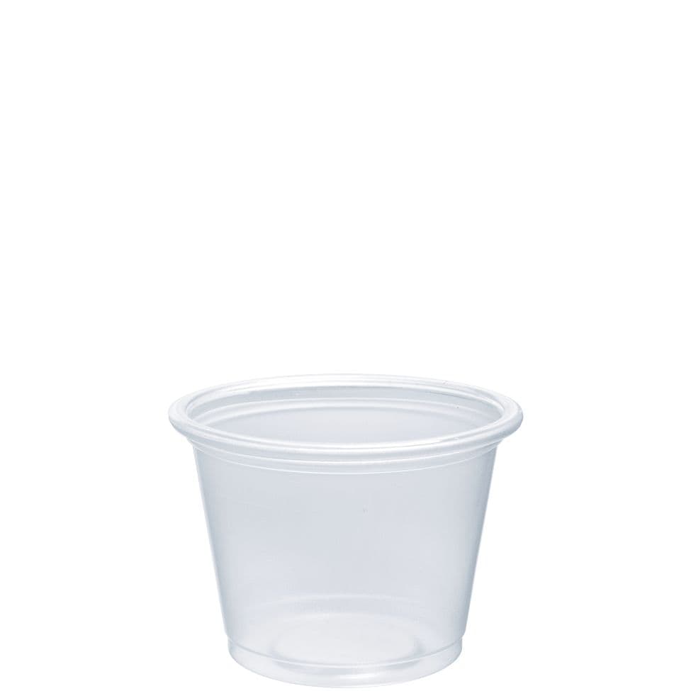 Dart® Conex Complements® Souffle & Portion Cup 1 OZ PP Clear Round 125 Count/Pack 20 Packs/Case 2500 Count/Case