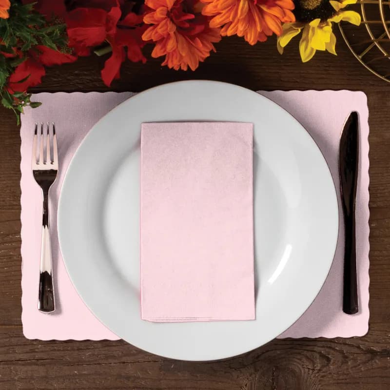 Placemat 9.5X13.5 IN Pink Paper Scalloped 1000/Case