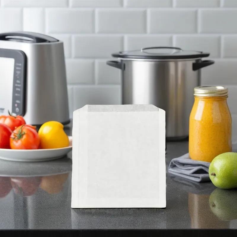 Sandwich Utility Bag 6X0.75X6.5 IN Bleached Kraft Paper White Gusset 8000/Case