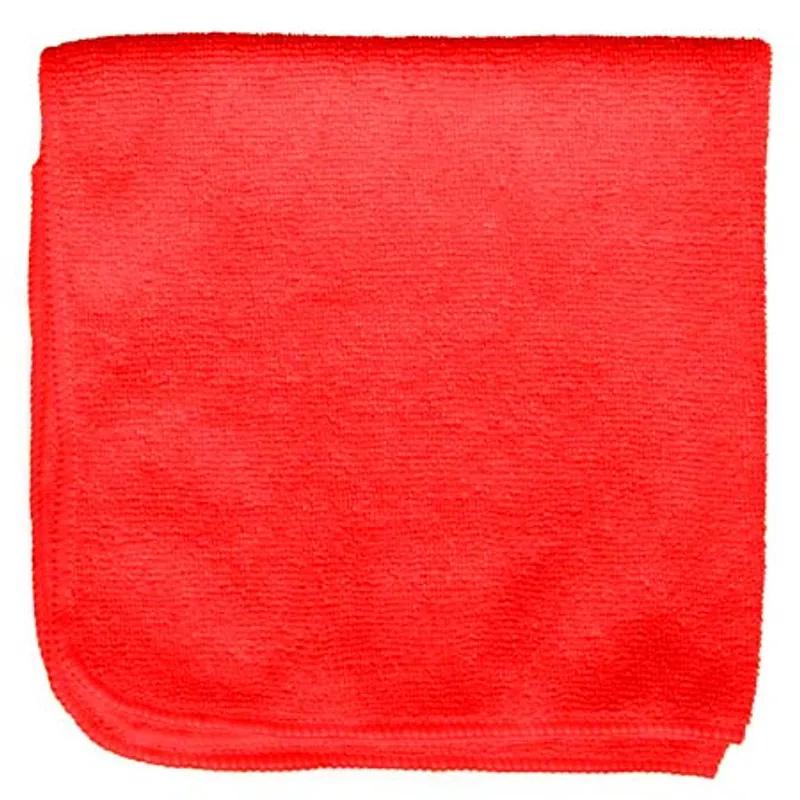 Cleaning Cloth 16X16 IN Microfiber Red Square 300 GSM 12/Pack