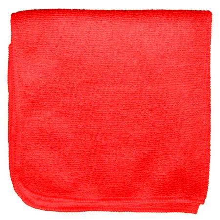 Cleaning Cloth 16X16 IN Microfiber Red Square 300 GSM 12/Pack