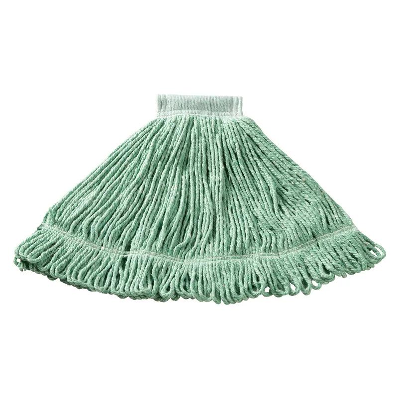 Super Stitch® Mop Head Medium (MED) 20 OZ Green Cotton Synthetic Blend Loop End Launderable 5IN Headband 1/Each
