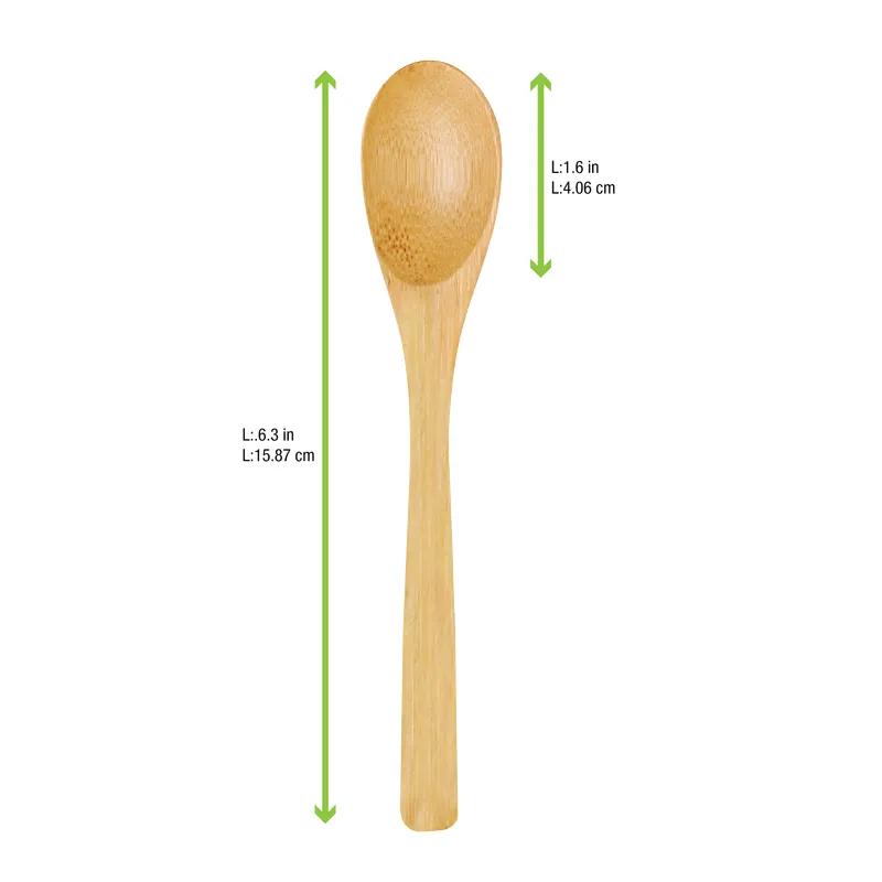 Spoon 6.3 IN Bamboo Natural 50 Count/Pack 5 Packs/Case 250 Count/Case
