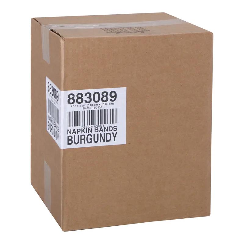 Napkin Bands 1.5X4.25 IN Burgundy Paper 2500 Count/Pack 8 Packs/Case