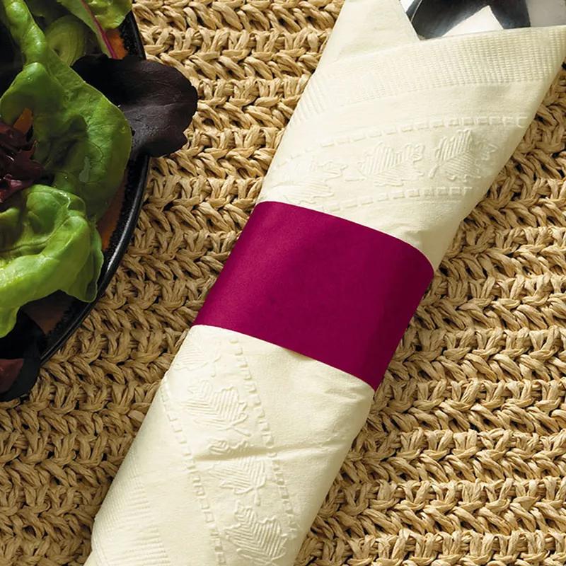 Napkin Bands 1.5X4.25 IN Burgundy Paper 2500 Count/Pack 8 Packs/Case