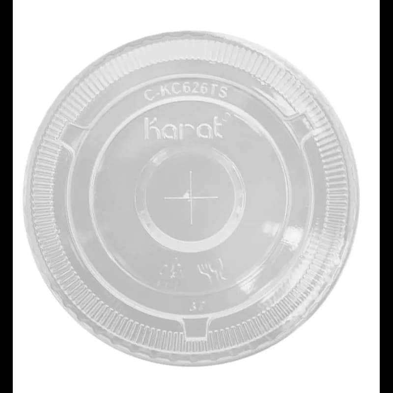 Karat® Lid Flat PET For 12-24 OZ Cup 1000/Case