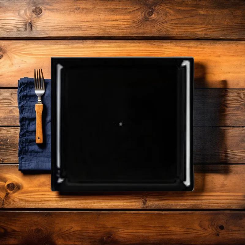 Serving Tray 12X12 IN Plastic Black Square 25/Case