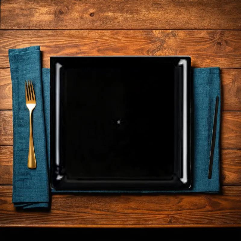 Serving Tray 12X12 IN Plastic Black Square 25/Case