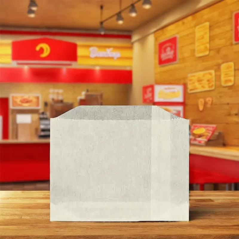 French Fry Bag 4.5X3.5 IN Bleached Kraft Paper White Unprinted 1000 Count/Box 10 Box/Case 10000 Count/Case