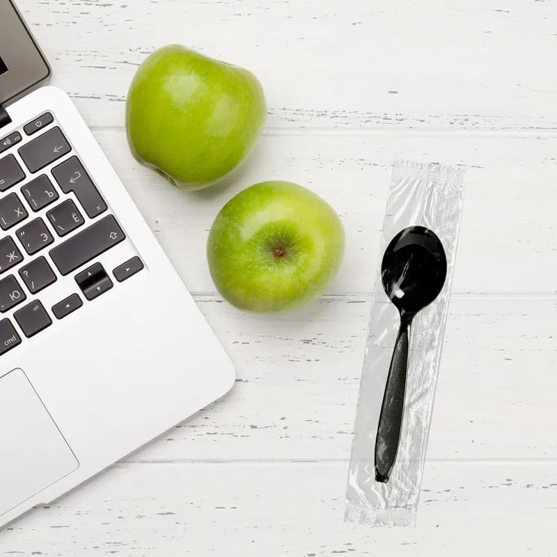 Solo® Impress™ Soup Spoon 5.75X1.48 IN PS Black Heavyweight Individually Wrapped 1000 Count/Bag 1 Bags/Case