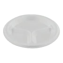 Plate 8.875 IN 3 Compartment Polystyrene Foam White 500/Case
