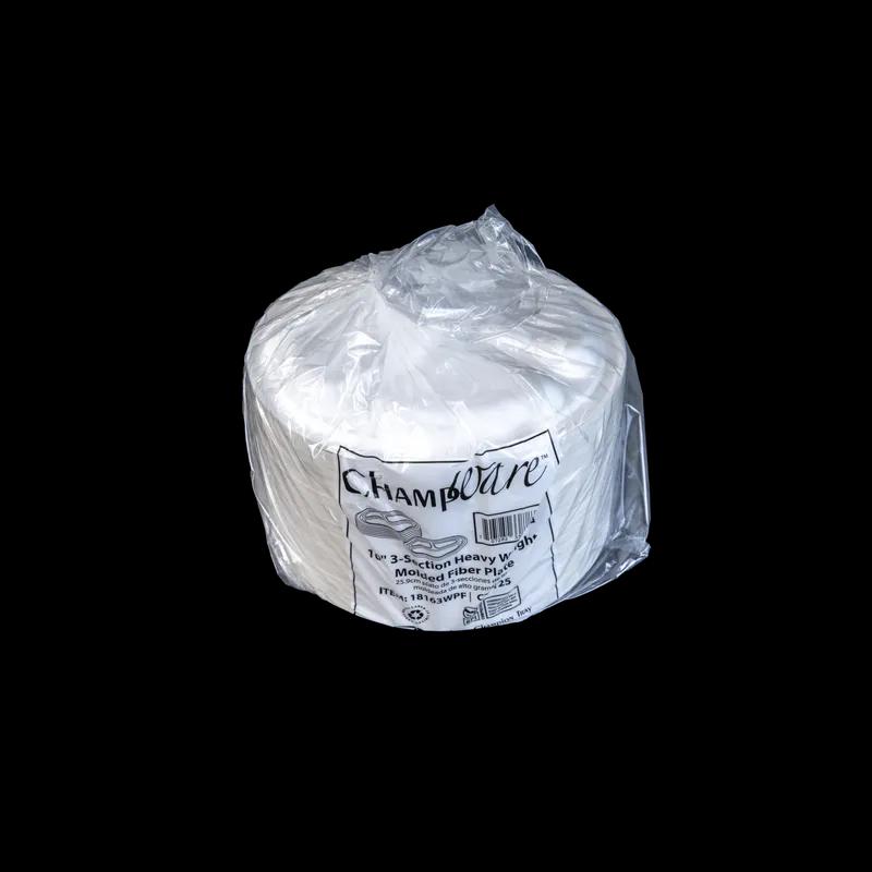 Plate 10 IN 3 Compartment Molded Fiber White Heavy Duty 500/Case