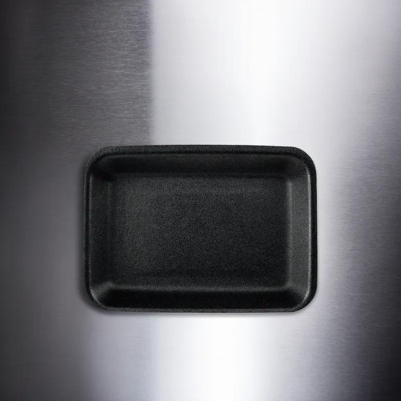 8D Meat Tray 8.5X10.63X1.34 IN Polystyrene Foam Deep Black Rectangle Heavy 400/Case