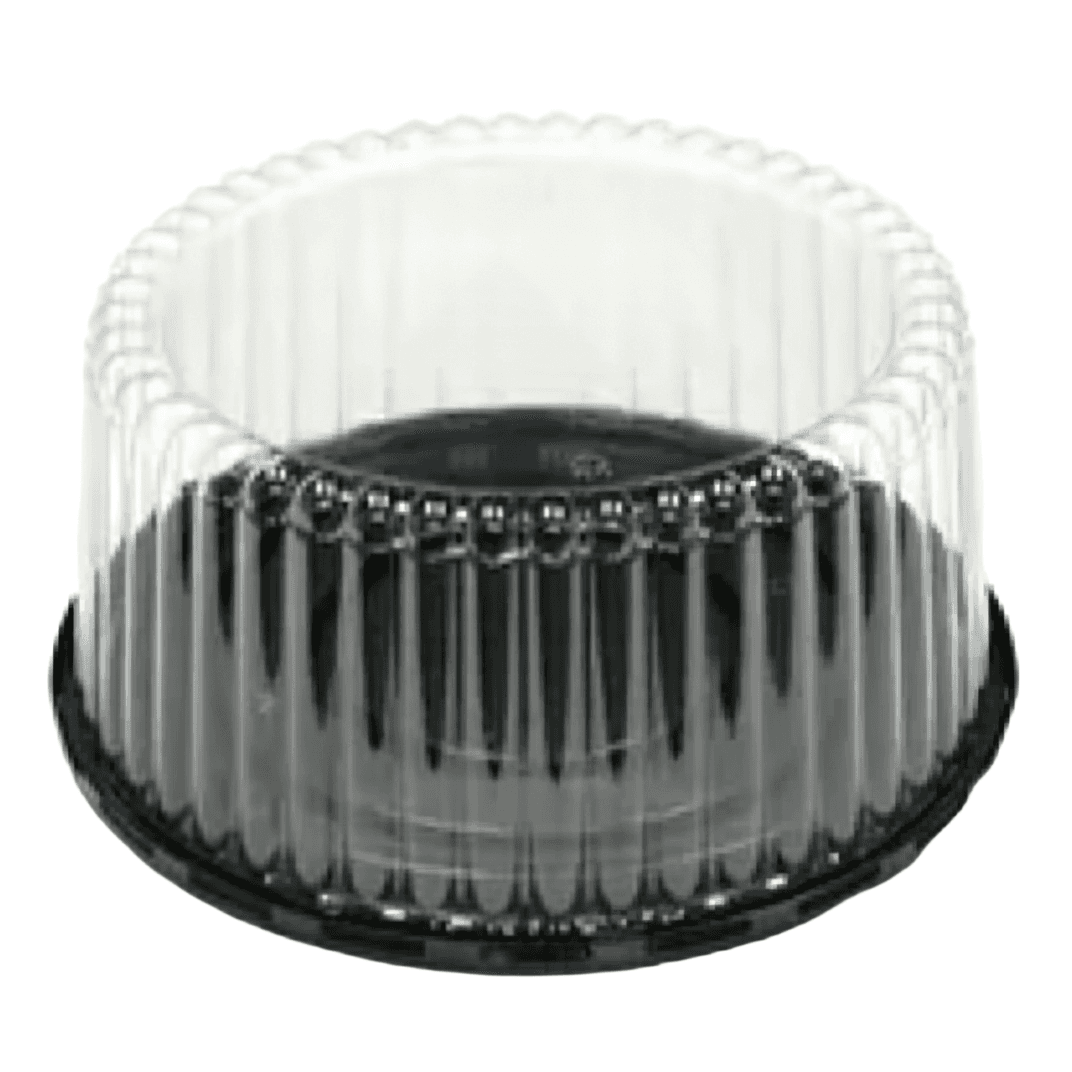 Cake Container & Lid Combo With Dome Lid 8X5 IN Plastic Round Fluted 100/Case