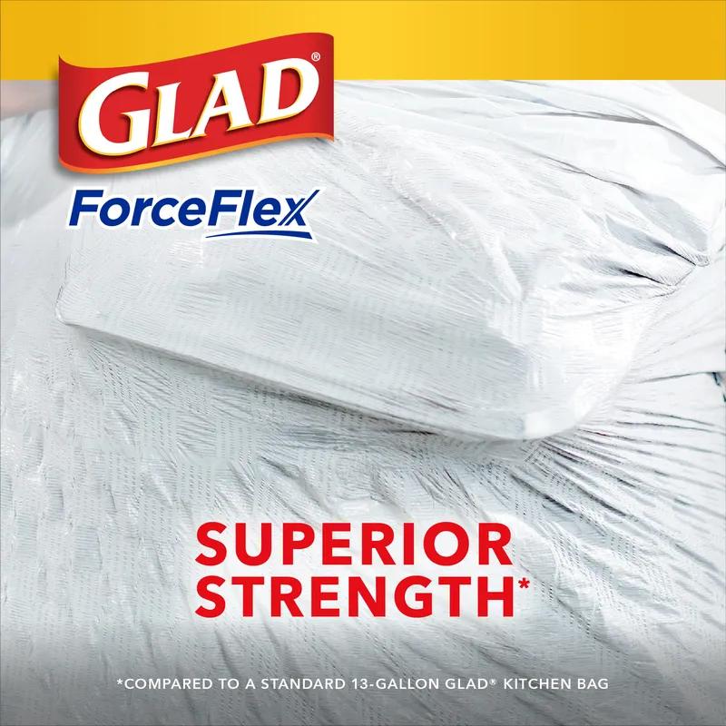 Glad® Kitchen Bag 13 GAL White Plastic With Drawstring Closure 100 Count/Pack 4 Packs/Case 400 Count/Case