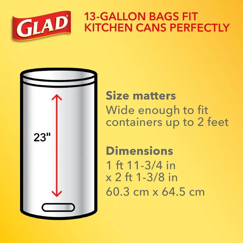 Glad® Kitchen Bag 13 GAL White Plastic With Drawstring Closure 100 Count/Pack 4 Packs/Case 400 Count/Case