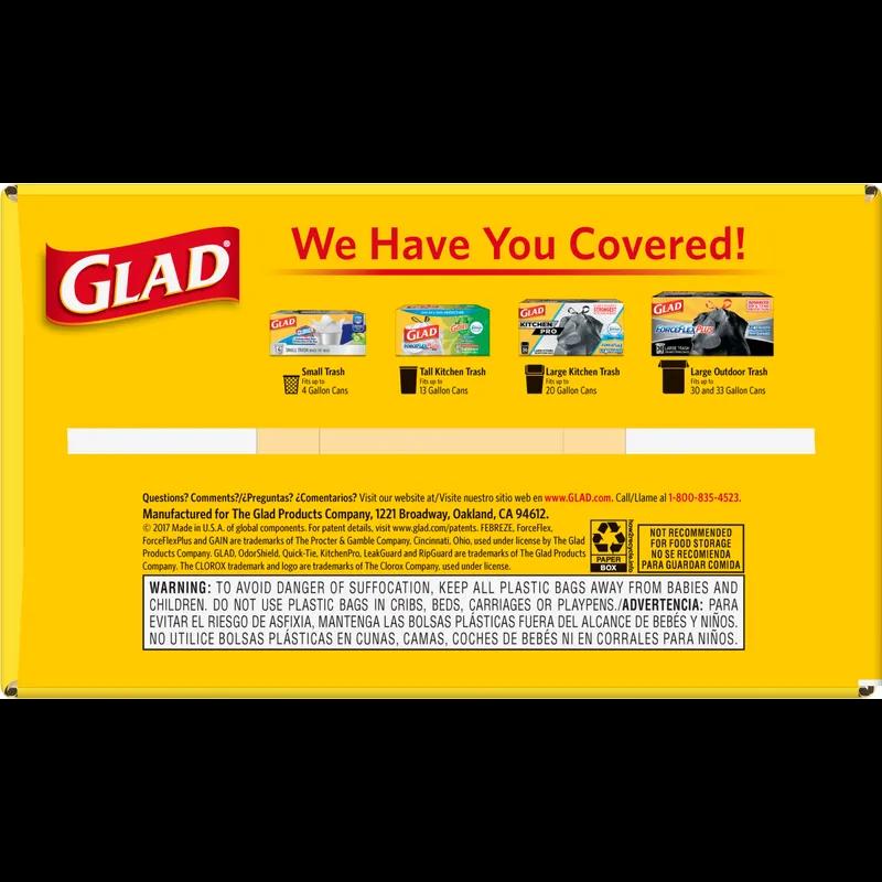 Glad® Kitchen Bag 13 GAL White Plastic With Drawstring Closure 100 Count/Pack 4 Packs/Case 400 Count/Case