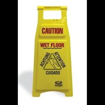 Wet Floor Sign Caution Sign 26X12 IN Yellow Plastic Multilingual 1/Each