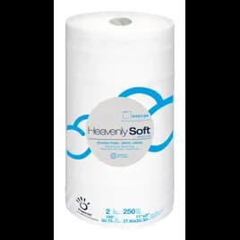 Heavenly Soft Household & Kitchen Roll Paper Towel 2PLY White 250 Sheets/Roll 12 Rolls/Case 3000 Sheets/Case
