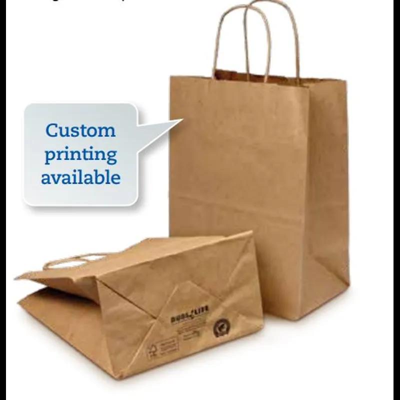 Duro® Traveler Shopper Bag 13X6X15.75 IN Paper 60# Kraft Gusset With Handle 250/Bundle