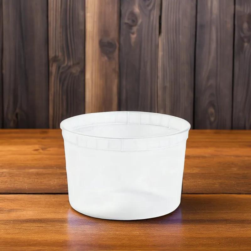 Classic Line Deli Container Base 64 OZ PP Clear Round 200/Case