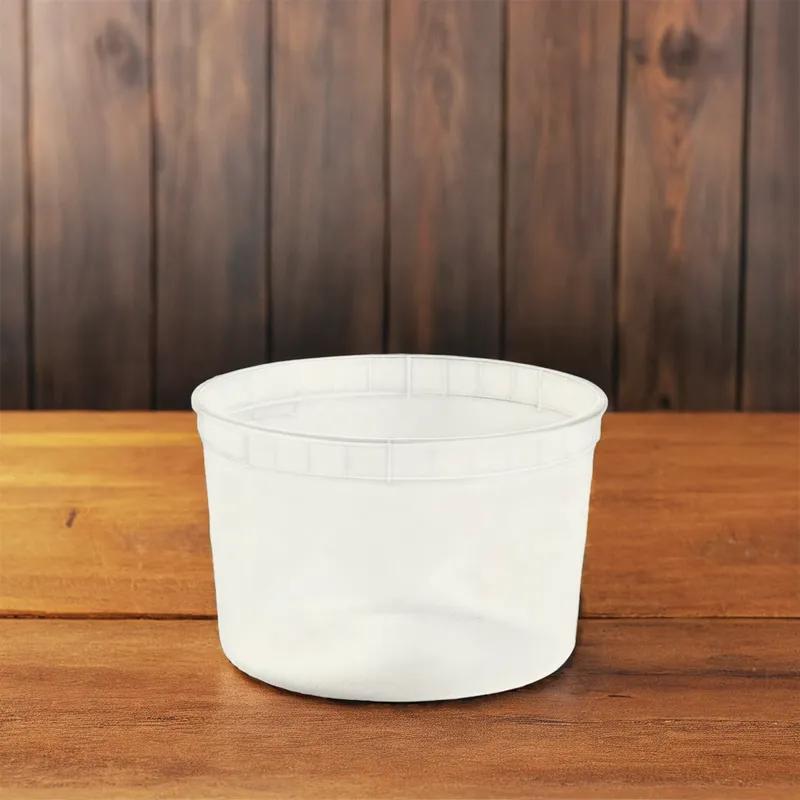 Classic Line Deli Container Base 64 OZ PP Clear Round 200/Case