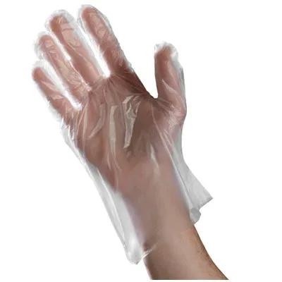 Gloves Large (LG) Clear Textured Plastic Powder-Free 500 Count/Pack 20 Packs/Case 10000 Count/Case