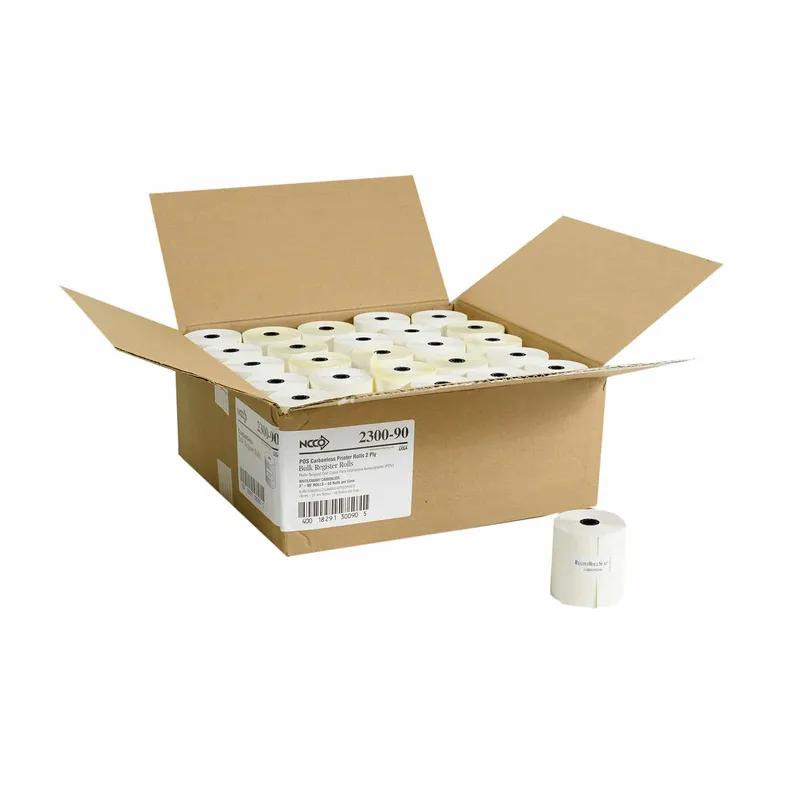 Register Tape Roll 3IN X90FT Paper 2PLY White Carbonless 50/Case