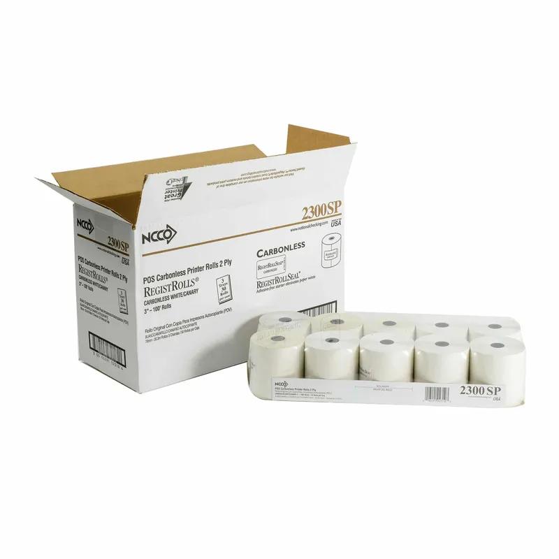 Register Tape Roll 3IN X90FT Paper 2PLY White Carbonless 50/Case
