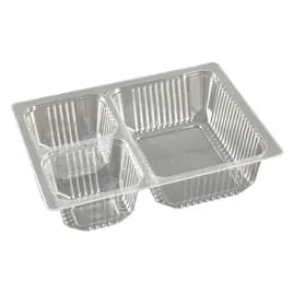 WNA Atrium Take-Out Container Base 8.45X6.43X2.1 IN 3 Compartment OPS Clear Rectangle 300/Case