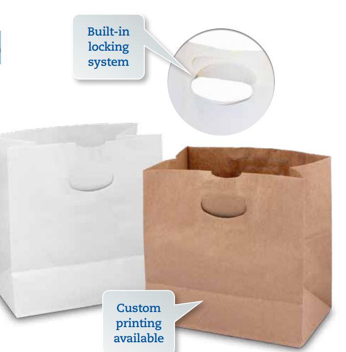 Duro® Bag 11X6X11 IN Kraft Paper 40# Kraft With Die Cut Handle Closure 500/Bundle