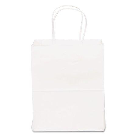 Duro® Shopper Bag 8X4.5X10.25 IN Virgin Paper 60# White Tempo With Handle 250/Bundle