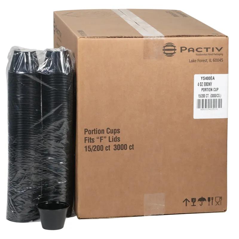 Souffle & Portion Cup 4 OZ HIPS OPS Black Round 3000/Case