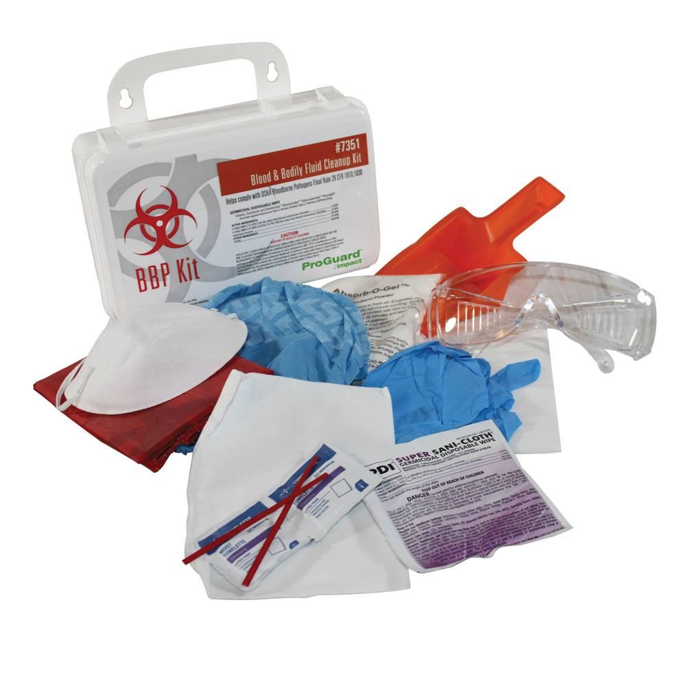 Pro-Guard® Bloodborne Pathogen Cleanup Kit White Plastic Heavy Duty 1/Each