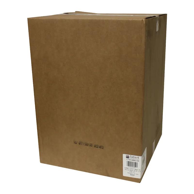 Bowl & Lid Combo 48 OZ PP Black Clear Round 150/Case