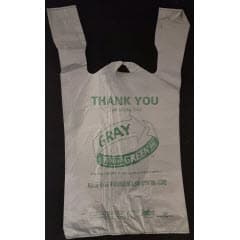 Bag 11.5X6.5X21 IN High-Density Polyethylene (HDPE) 12MIC Green Thank You T-Sack 1000/Case
