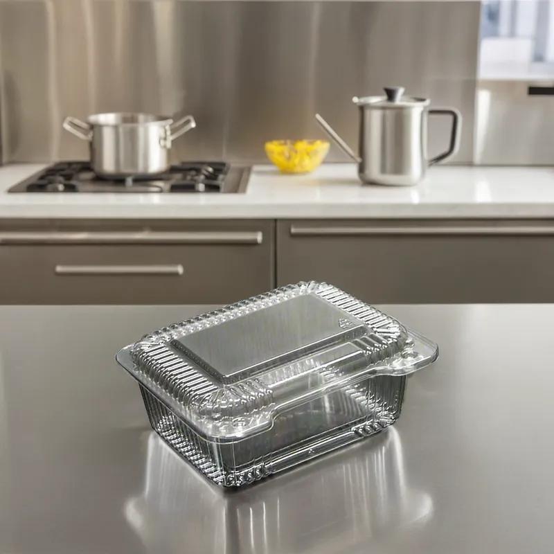 WNA Take-Out Container Hinged With Flat Lid 6.25X5X2.25 IN PET Clear Rectangle 300/Case